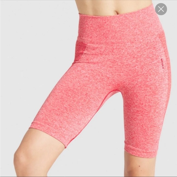 ❌Sold Gymshark Flex Cycling Shorts-Red Marl/Claret - Picture 1 of 4